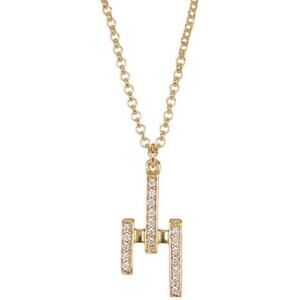 Botkier crystal Pave three stick 18" gold tone necklace Dainty Feminine New
